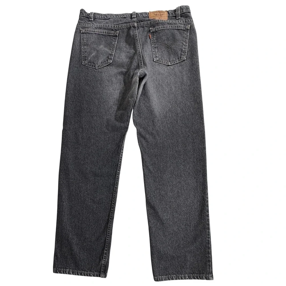 Levis 505 Jeans 40x32 (37x31.5) Faded Black Vintage‎ 90s Made in USA Orange Tab