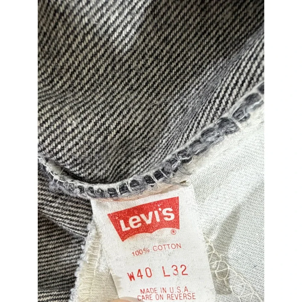 Levis 505 Jeans 40x32 (37x31.5) Faded Black Vintage‎ 90s Made in USA Orange Tab