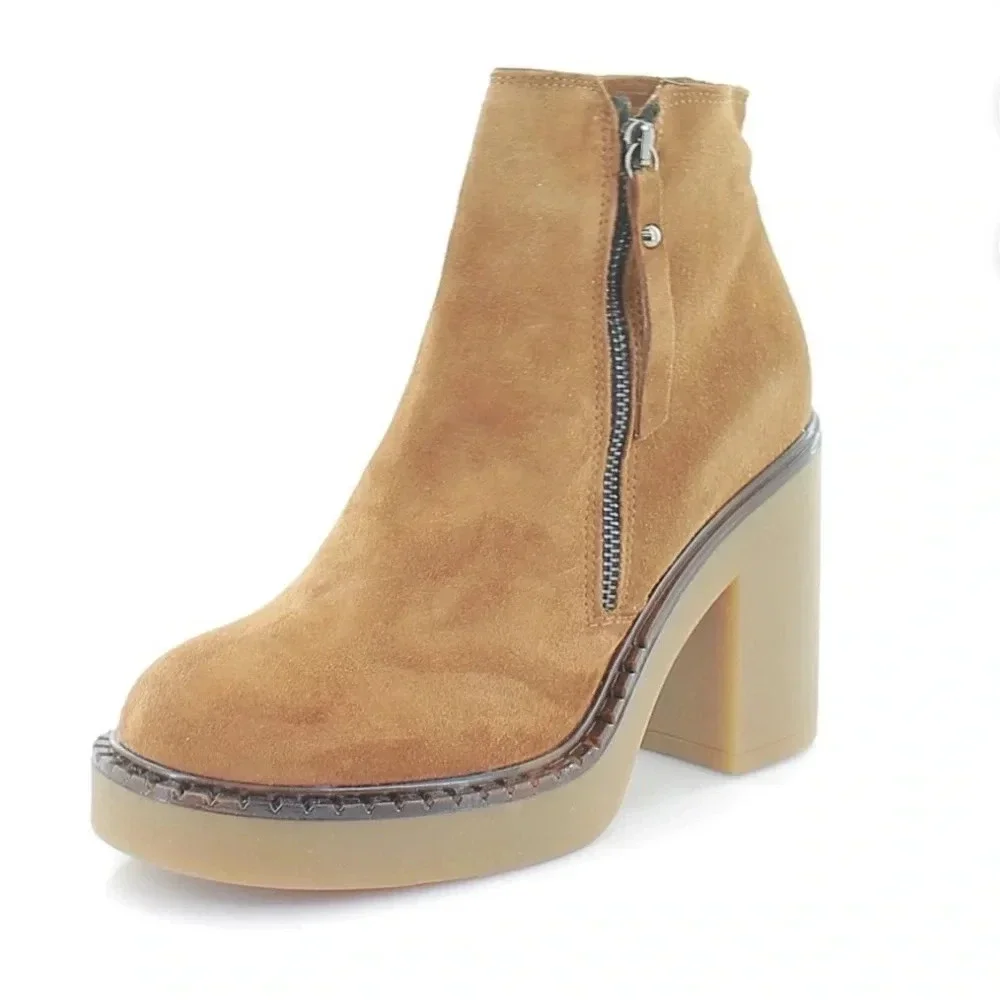 Steve Madden Moby Women's Boots Cognac Brown Suede Size 9 M
