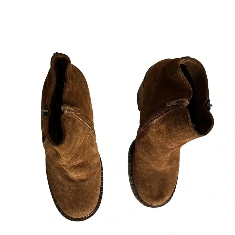 Steve Madden zippers rounded cognac