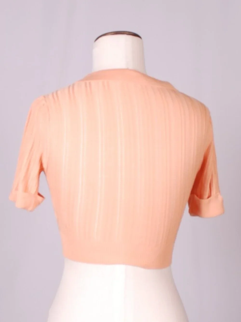 EUC For Love & Lemons Phoebe Pointelle Polo Cropped Sweater, Sz - XS