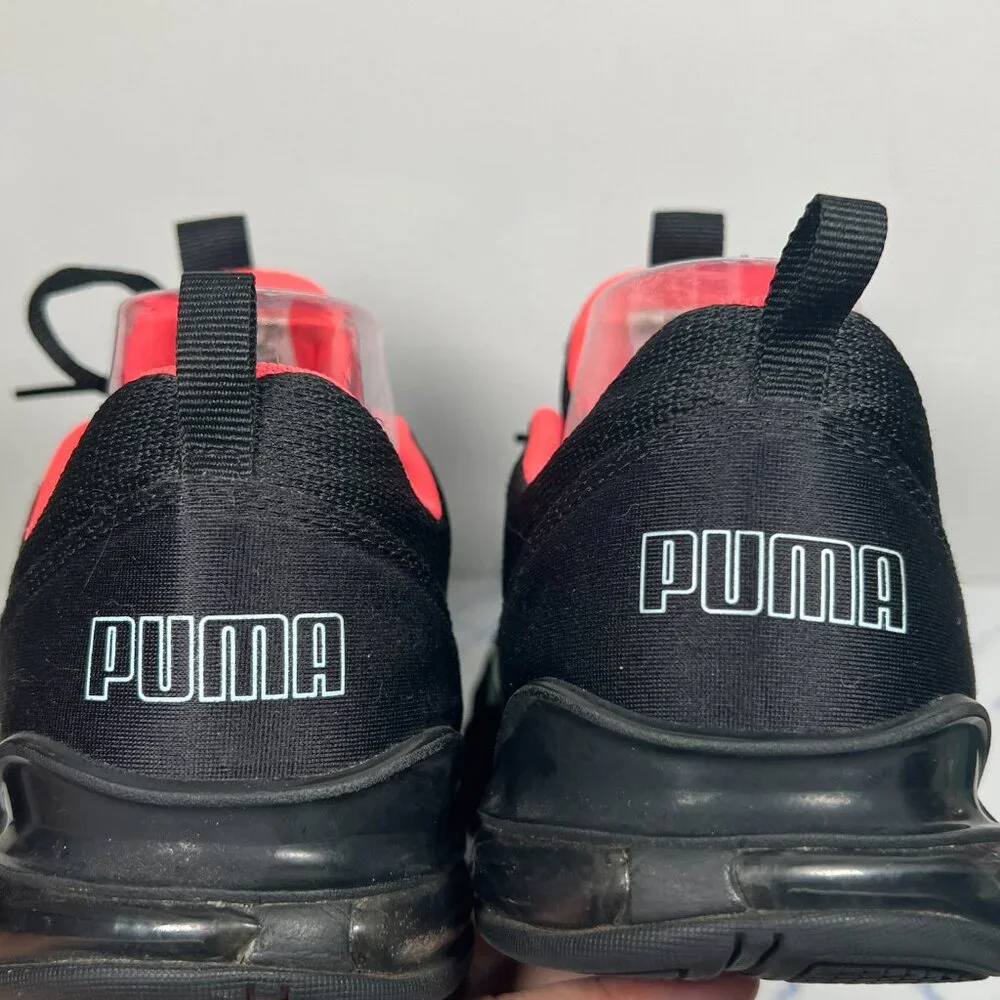 Puma Black Sneakers with Coral Lining and Mint Accents