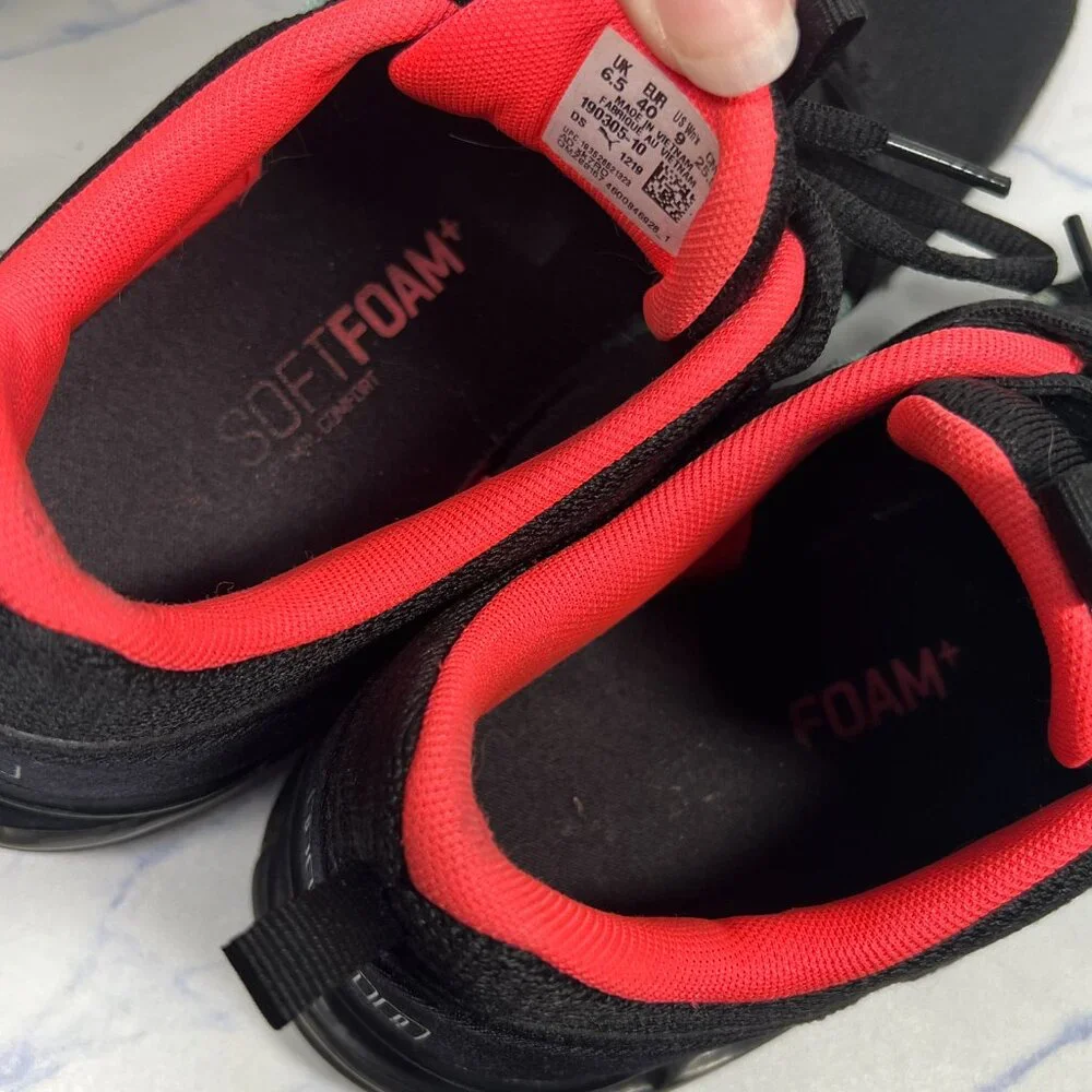 Puma Black Sneakers with Coral Lining and Mint Accents