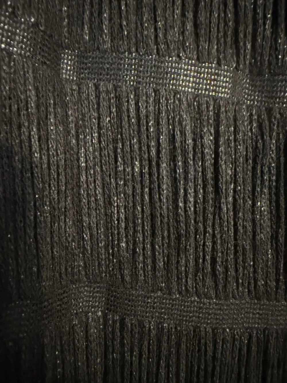 Vera Wang black metallic yarn coat. See measurements