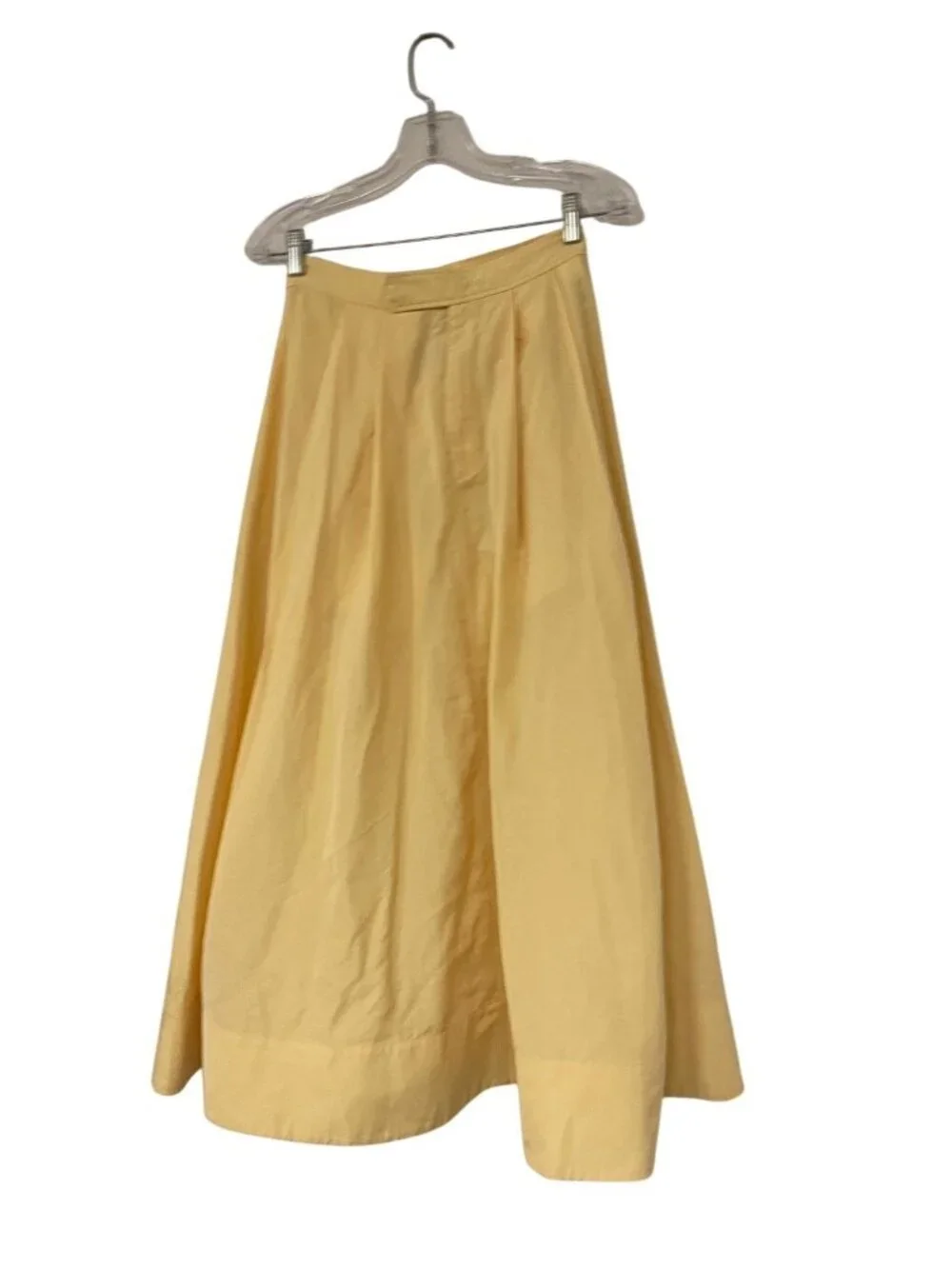Zara ZW Womens Midi Skirt XS Yellow High Waist A-Line Flare 2484/065 NWT