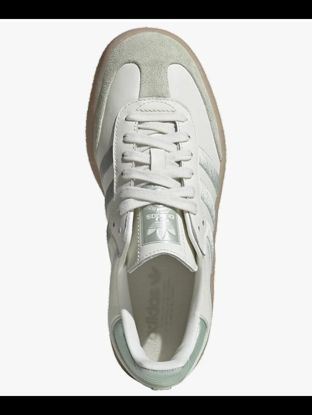 Adidas Samba Platform Sneaker in White with Mint Green