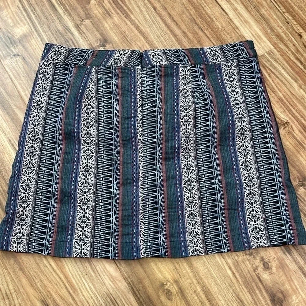 Simply Noelle womens large skirt mini boho stretch tapestry western pockets blue
