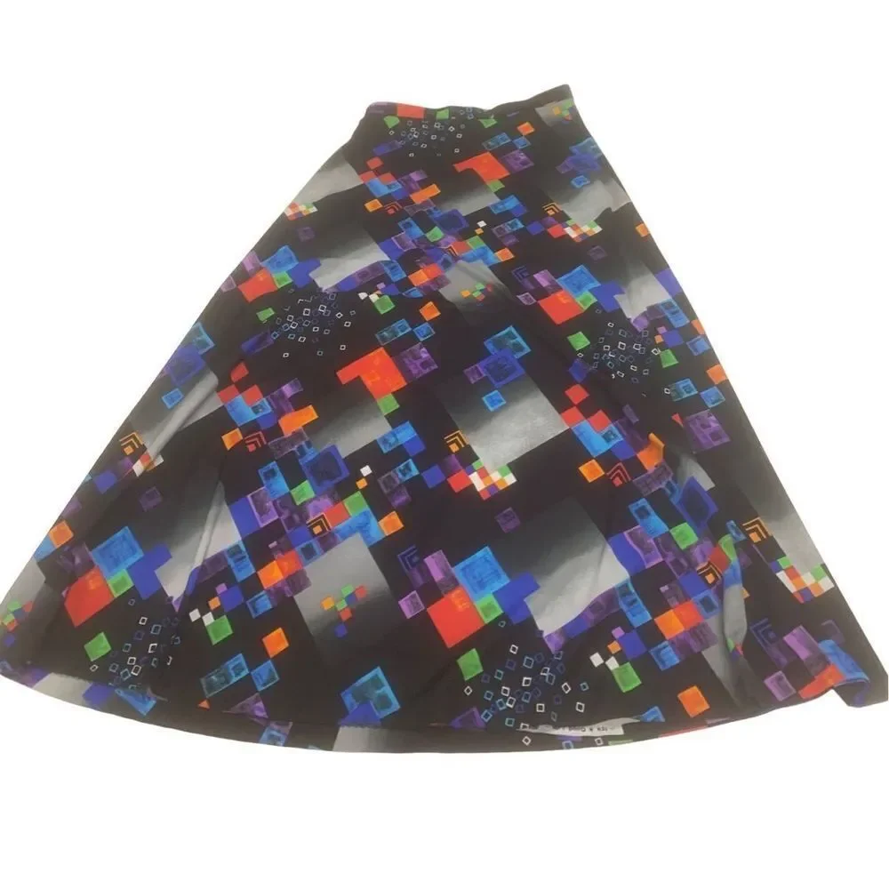 Vintage 80's Pixel A-Line Skirt