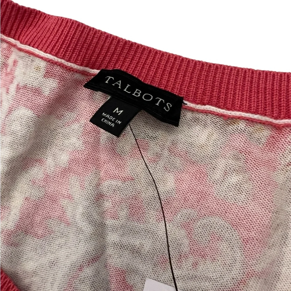 New Talbots Charming English Paisley Cardigan Sweater Sz‎ Medium $80 Lightweight