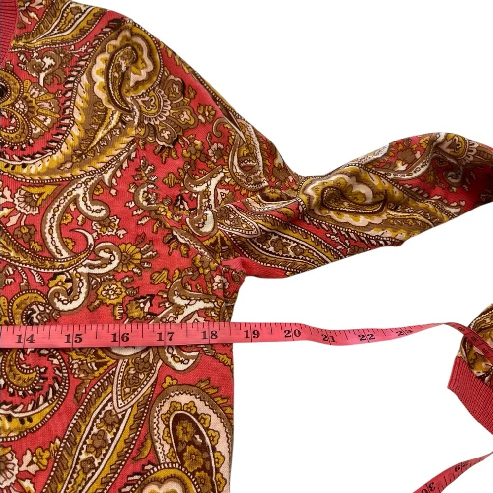 New Talbots Charming English Paisley Cardigan Sweater Sz‎ Medium $80 Lightweight