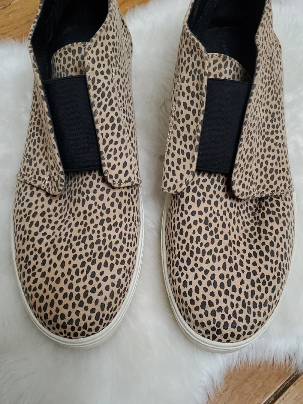 Universal Thread Leopard-Print Slip-On High Tops in Tan and Black