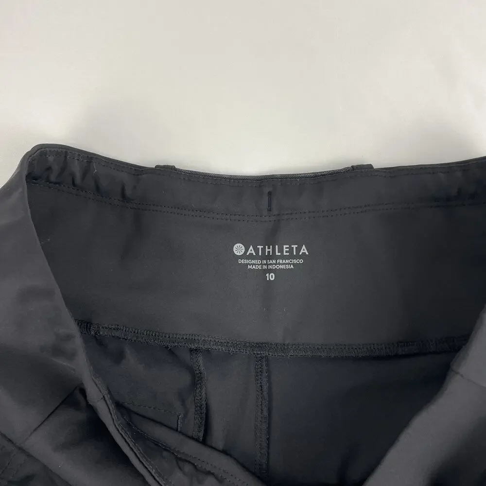 Athleta Ascender Athletic Active Running Shorts Black 406749 Size 10 NICE