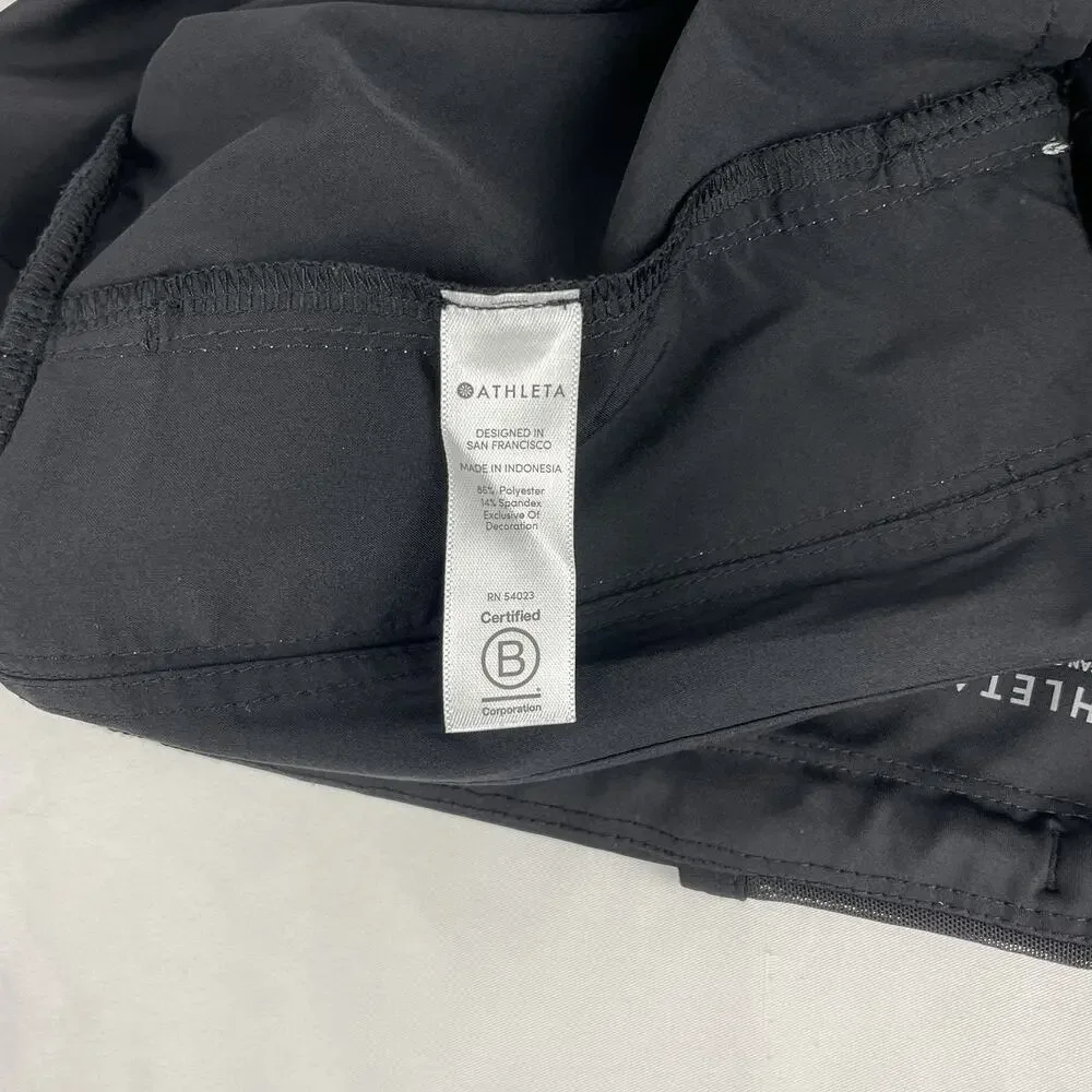 Athleta Ascender Athletic Active Running Shorts Black 406749 Size 10 NICE
