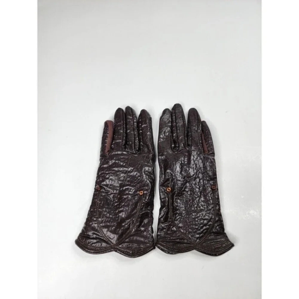 Vintage Dark Red Gusset Dress Gloves Hong Kong Driving Gloves Size 6.5/7.5‎