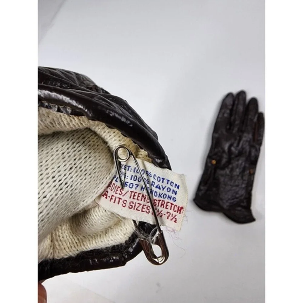 Vintage Dark Red Gusset Dress Gloves Hong Kong Driving Gloves Size 6.5/7.5‎