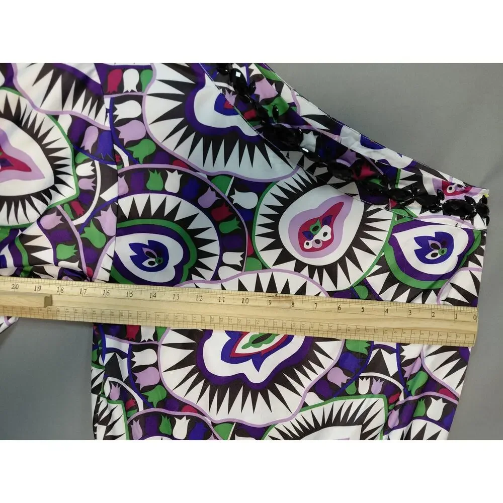 Rachel Lynn Polyester Blend Multicolor Short Graphic Print Dress Women Size M