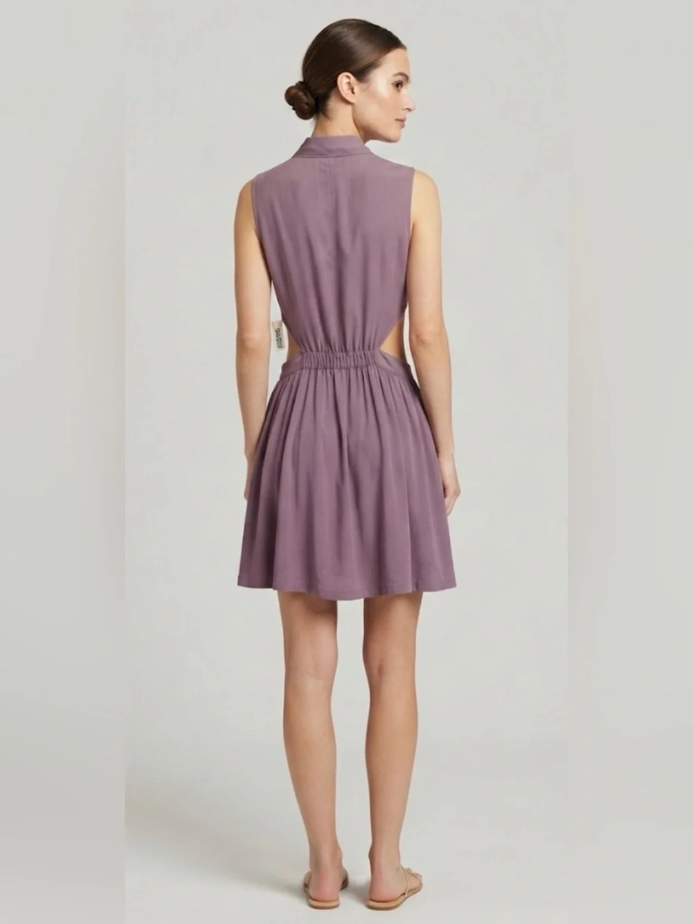 Black Poppy Mauve Cutout Mini Skirt