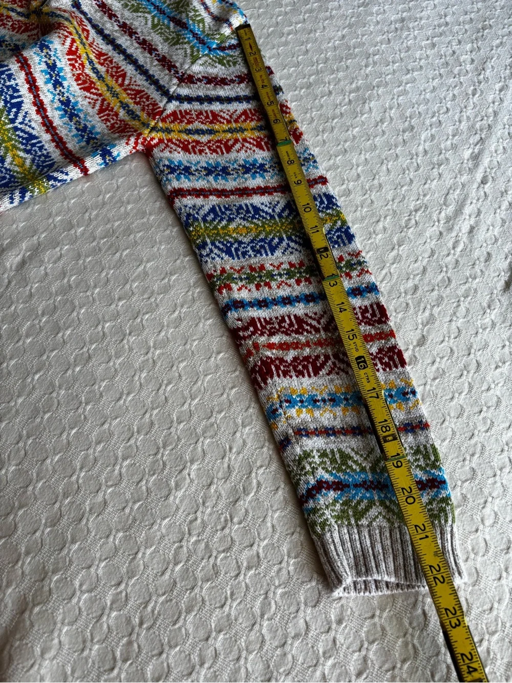 Multi-Color Fair Isle Half-Zip Kids Sweater - Cream Base 10/12