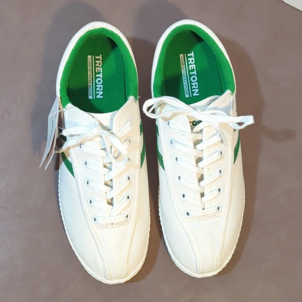 Tretorn Canvas Women's Tennis Shoes Size 10W Comfort Insole System White Green