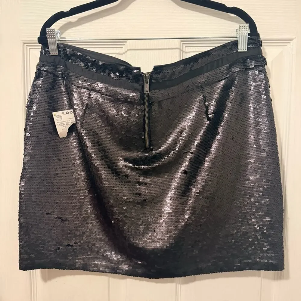 Sequin Mini Skirt with Drawstring Waist
