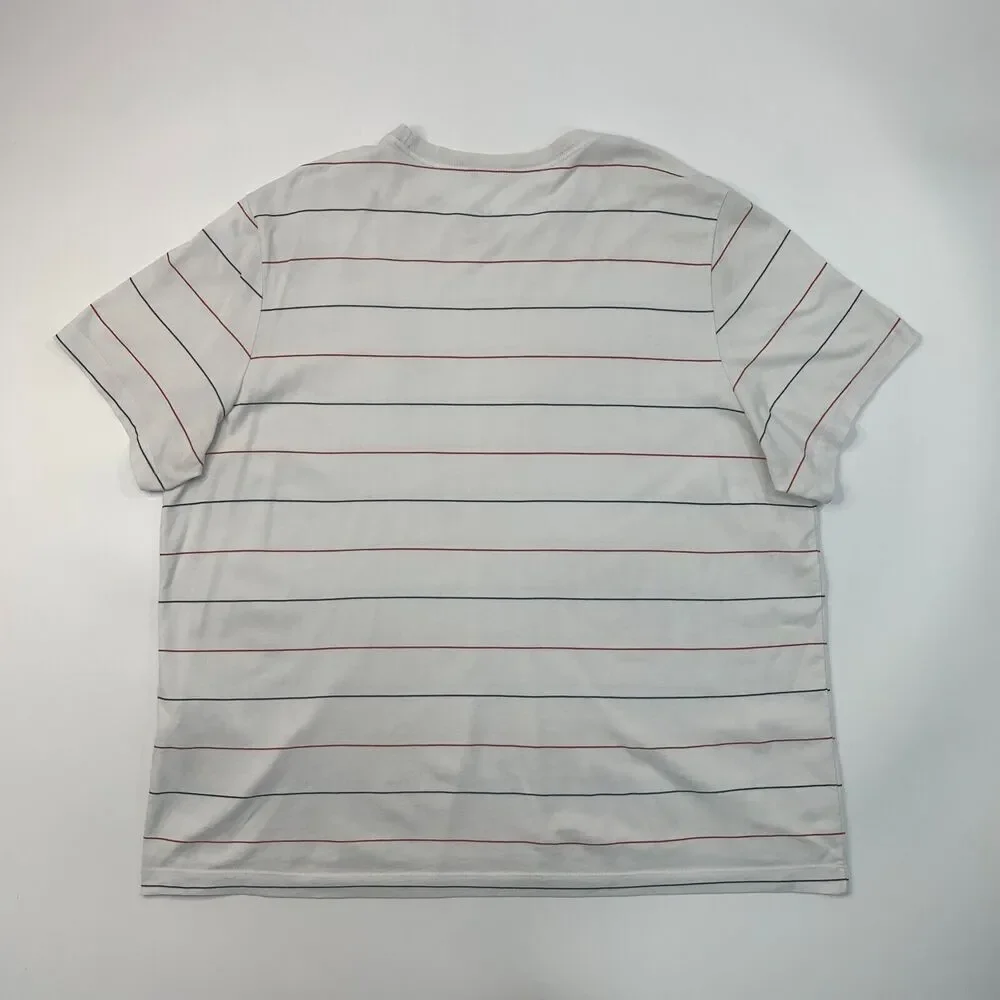 Nike Team USA T Shirt Mens 2XL XXL White Cotton Blend Striped Short Sleeve *READ