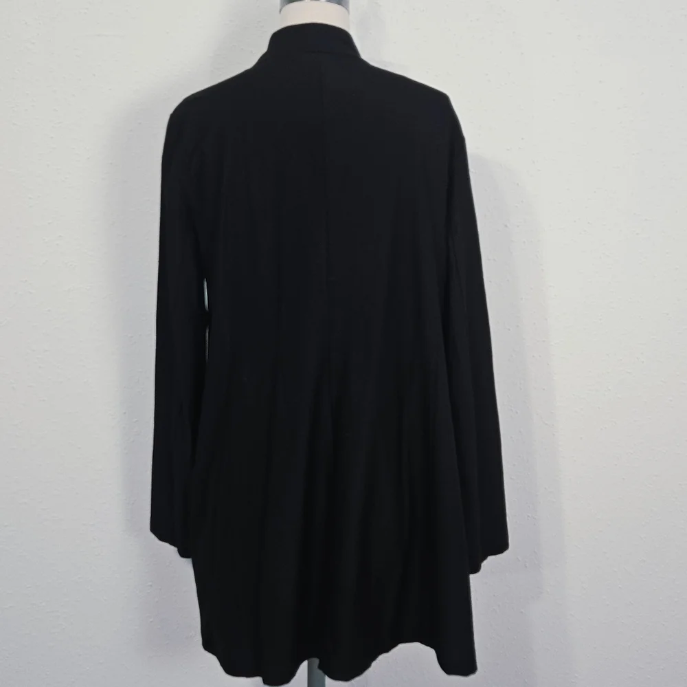 Eileen Fisher System Washable Stretch Crepe Long Jacket Black NWT Small