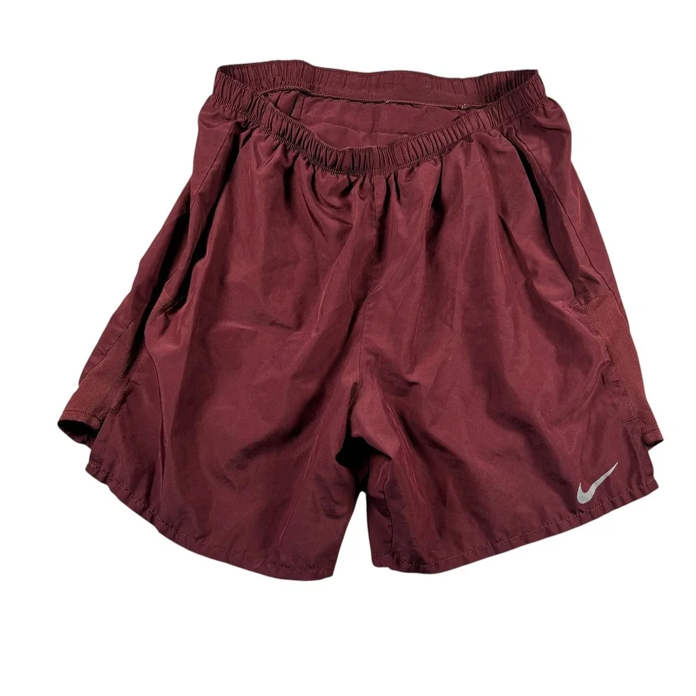 Nike Running Shorts Mens M Maroon Challenger 5 Inch Athletic Workout Gorpcore