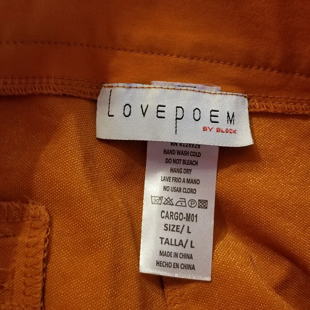 Pumpkin color fall wide leg pants by Lovepoem size large