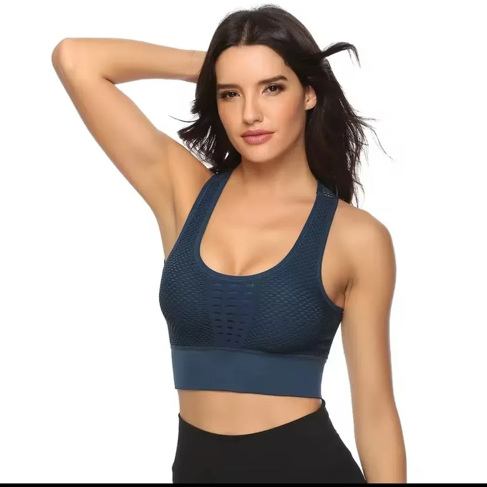 NWT Navy Blue Mesh Sports Bra size Small / Medium