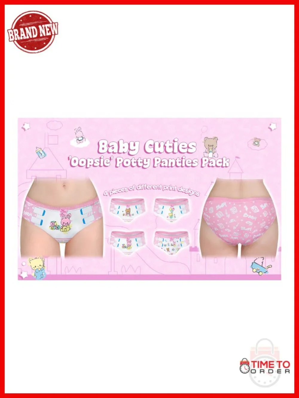 4-Pack Cotton Hipster Briefs Panties Set Soft Mid Rise