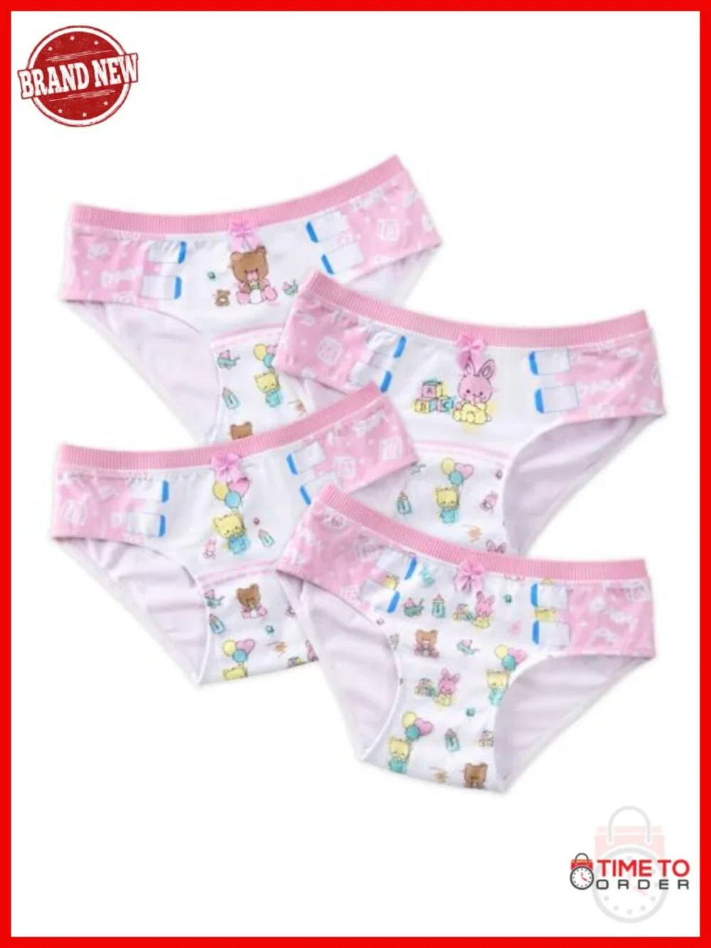 4-Pack Cotton Hipster Briefs Panties Set Soft Mid Rise