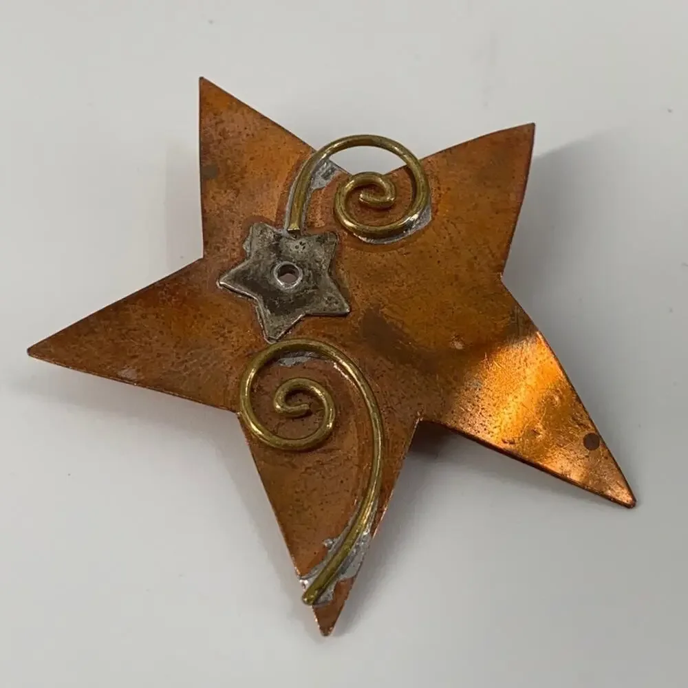 Vintage copper Metal star pin