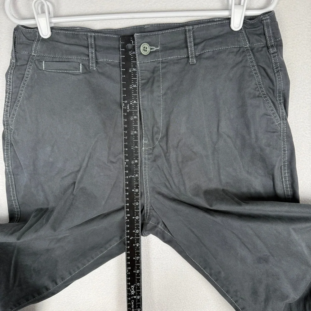 American Tall Chino Pants Womens 14 XT Gray Stretch Cotton Slim Leg AW-PC-10793