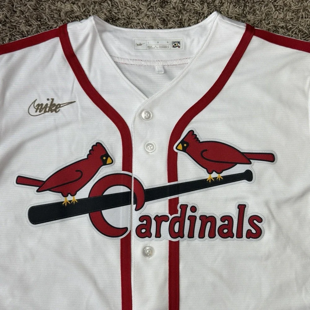 Nike St. Louis Cardinals Cooperstown Collection Jersey Mens Large White Red NEW