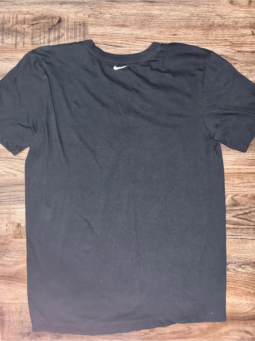 Nike Black Crewneck Tee with White Swoosh and Text
