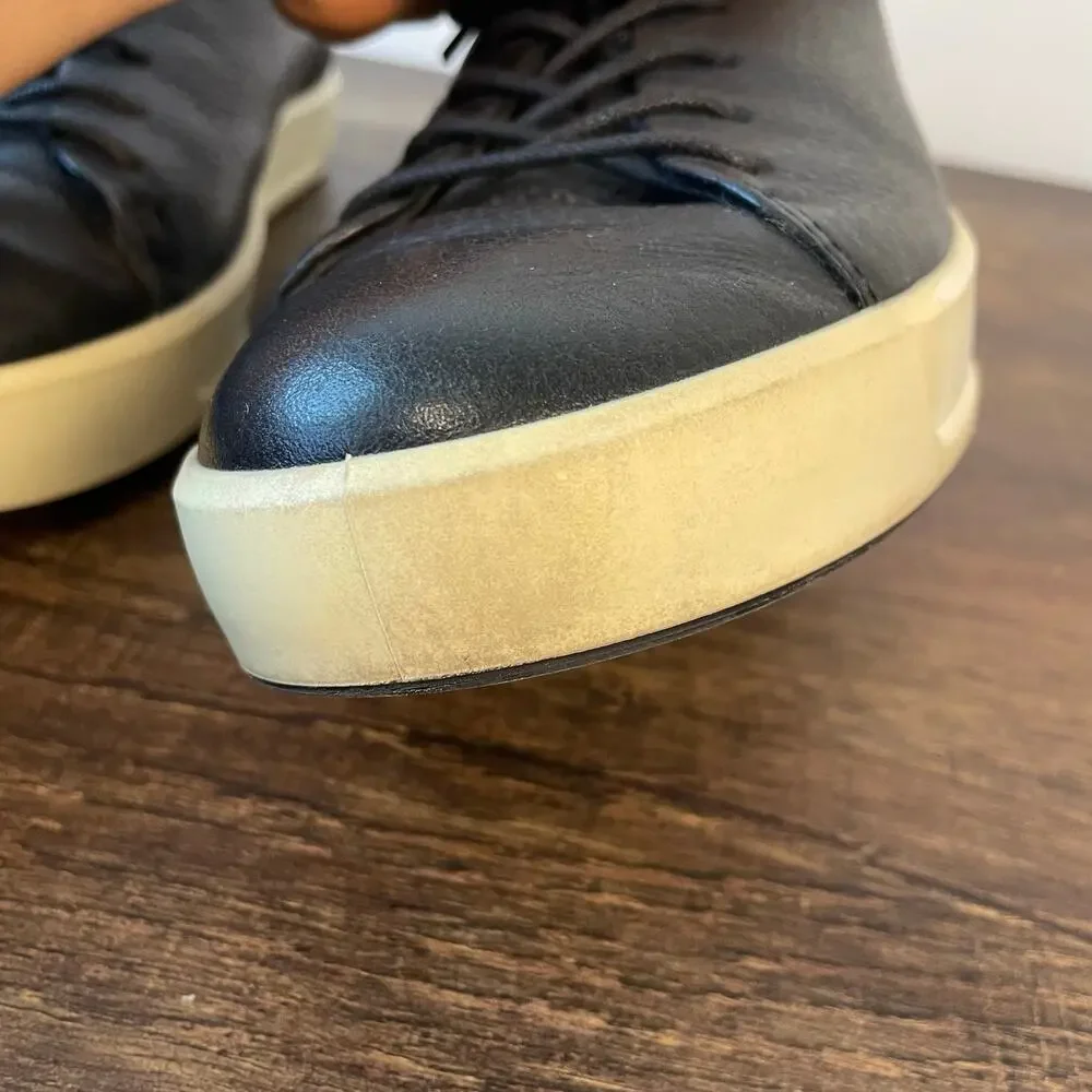 ECCO Soft 7 Sneakers Womens EU 38 US 7 7.5 Black Leather Comfort Walking