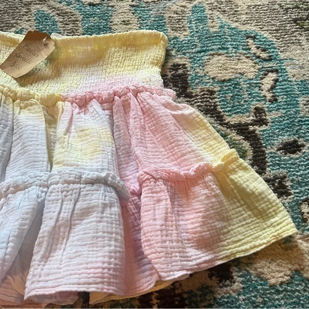New tie dye ruffle Karlie boutique skirt
