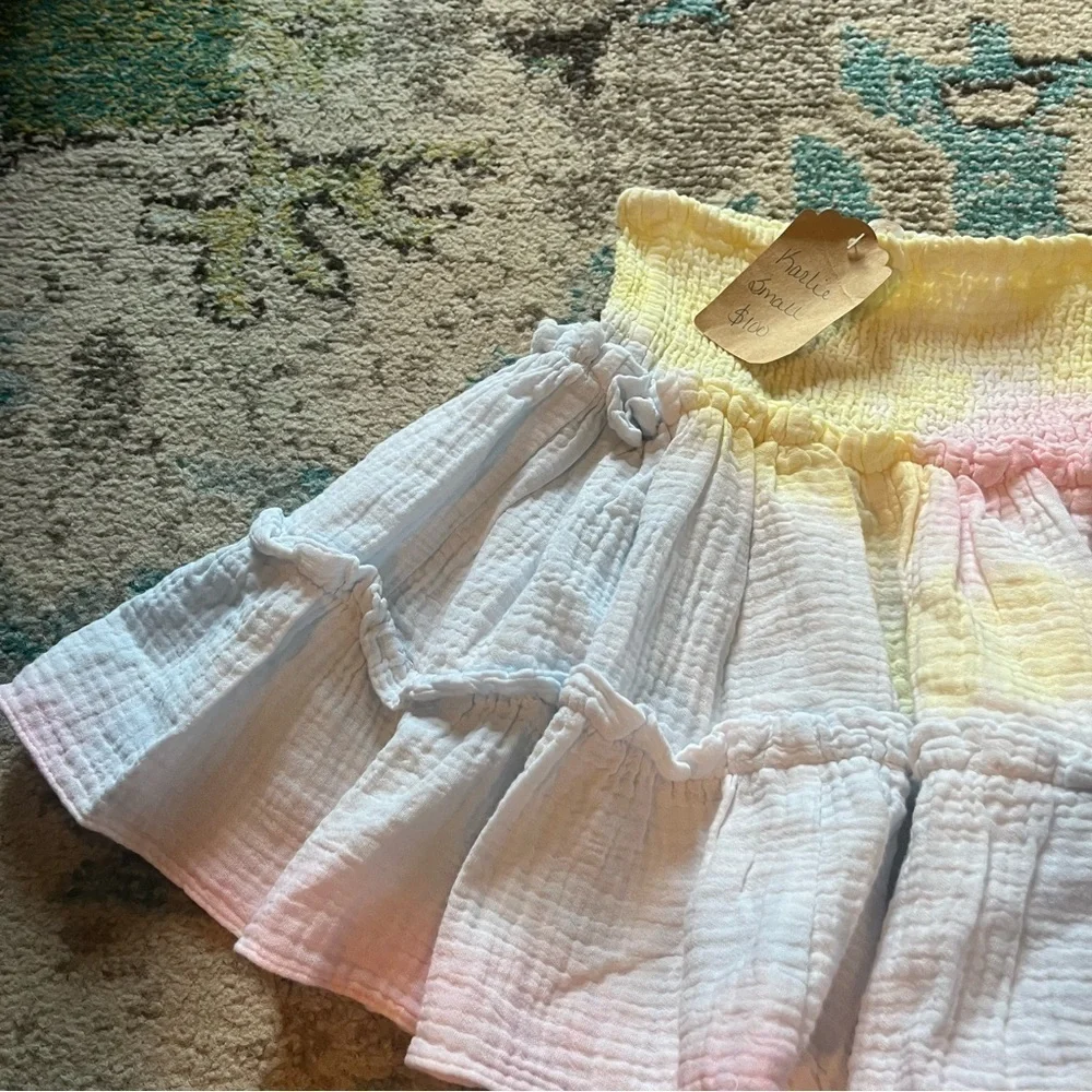 New tie dye ruffle Karlie boutique skirt