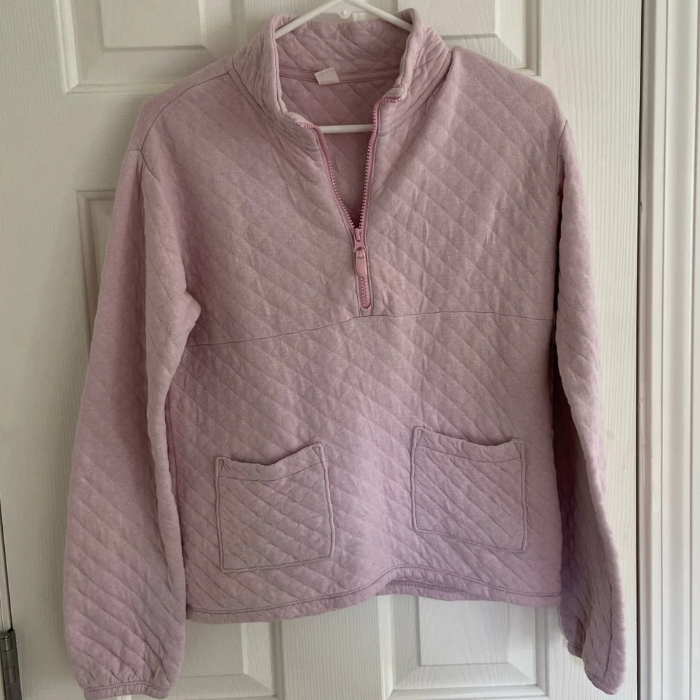 JCrew crewcuts quilted half zip pull over‎ size 12-14 youth