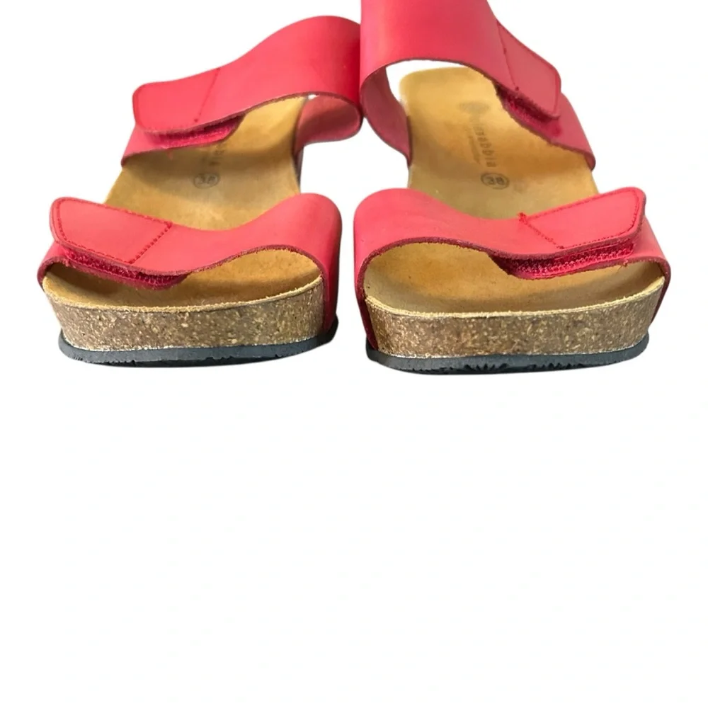 Eric Michael Red Cork Wedge Sandals