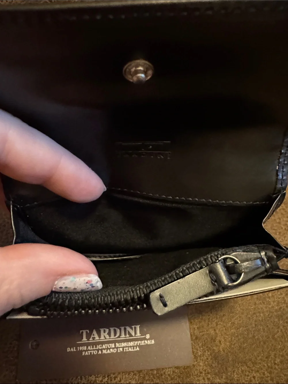 Tardini leather across calf