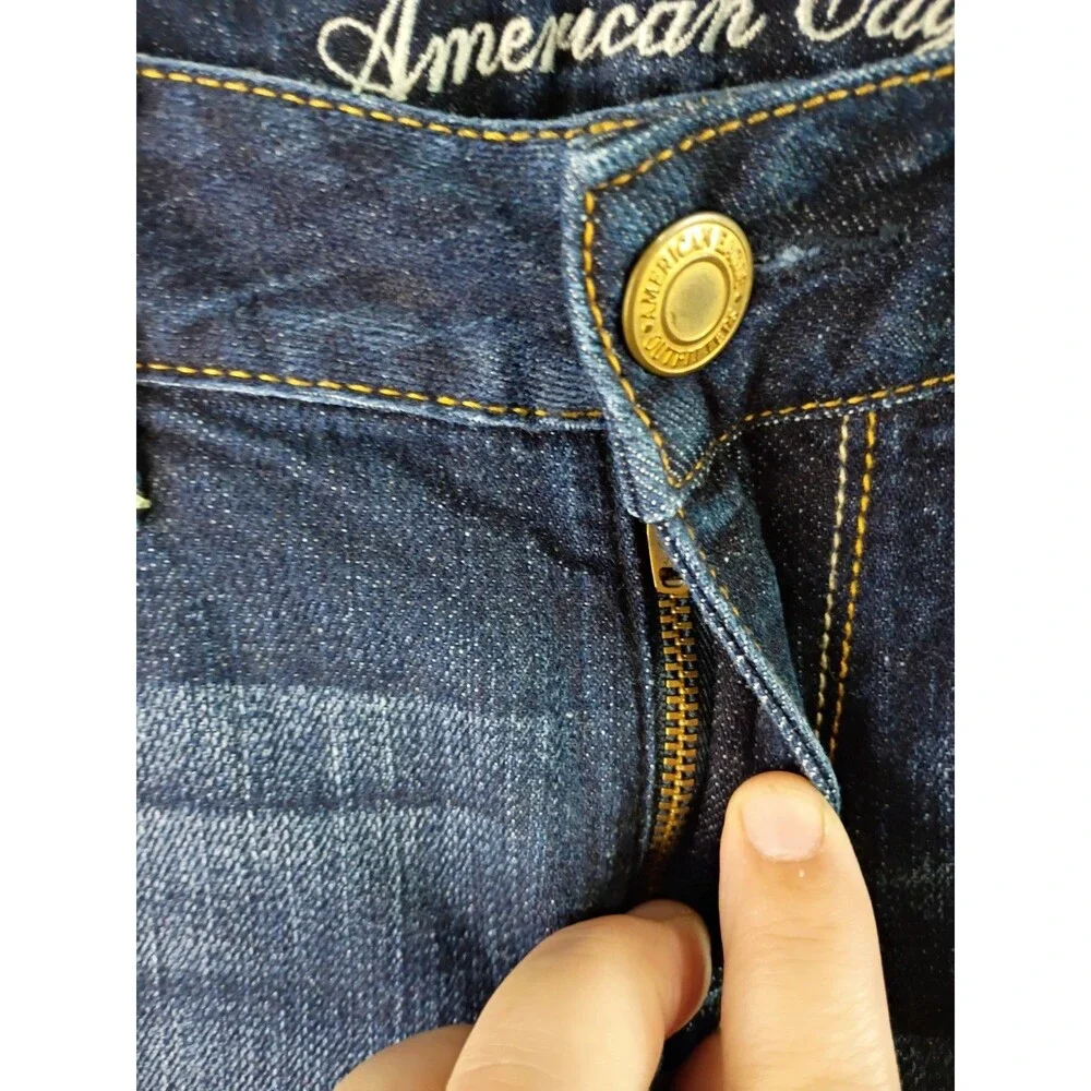 American Eagle Woman 6 Denim Blue Jeans Low Rise Skinny Stretch Norm Core
