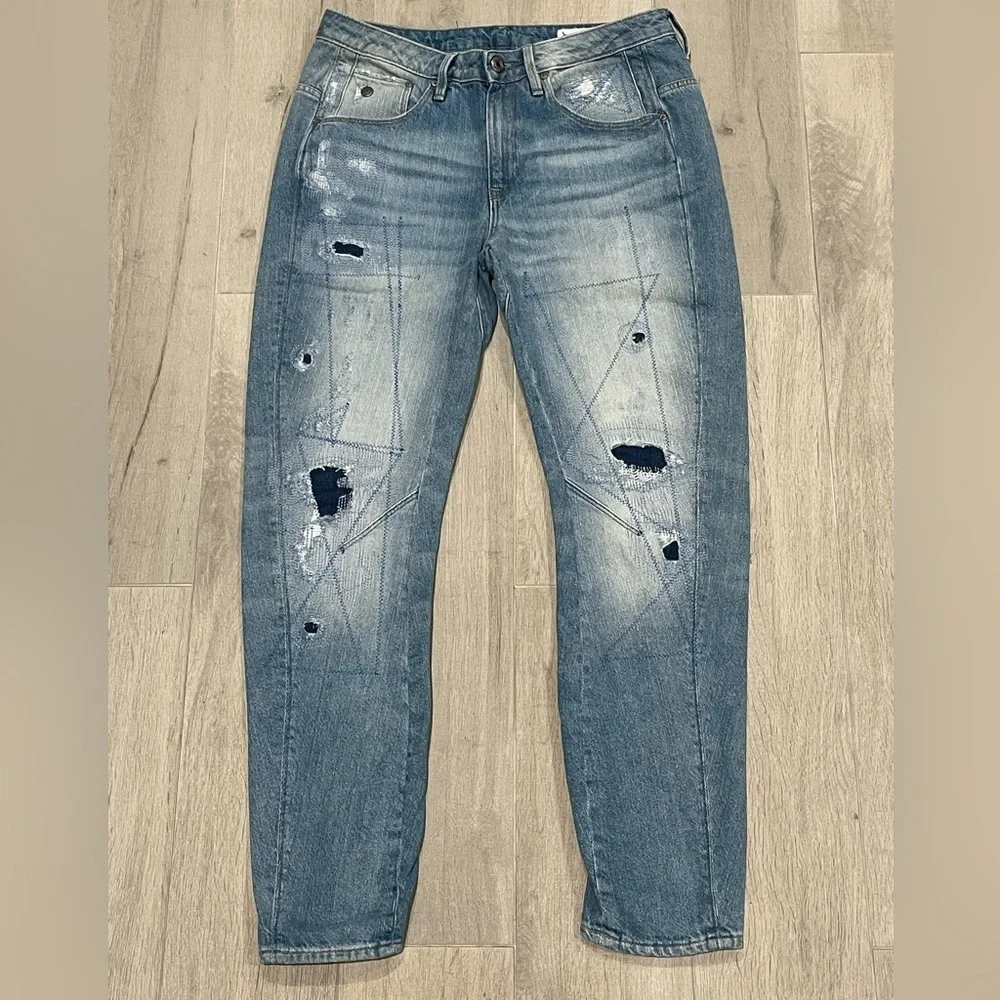 G-Star Raw Arc 3D Low Boyfriend Denim Light Aged Restored size 25/30