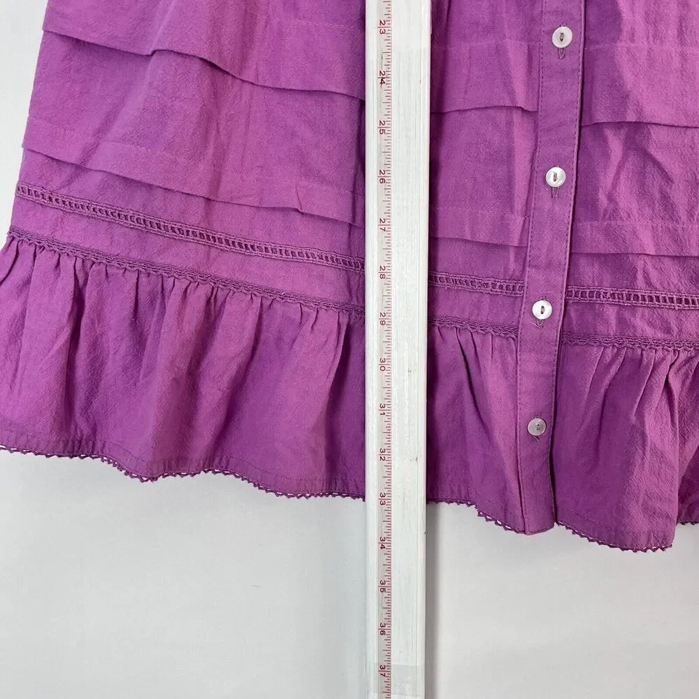 Free People Desert Days Mini Dress Sz M In Dramatic Orchid Sleeveless Pleated
