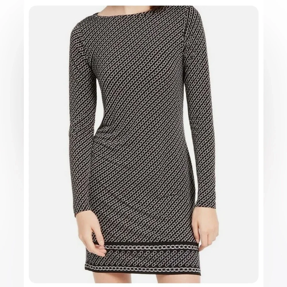 Michael Kors Link Chain Border Shift Dress Size M