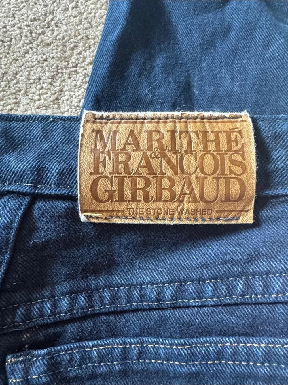 Vintage Marithe Francois Girbaud Straight leg Jeans blue retro stone washed