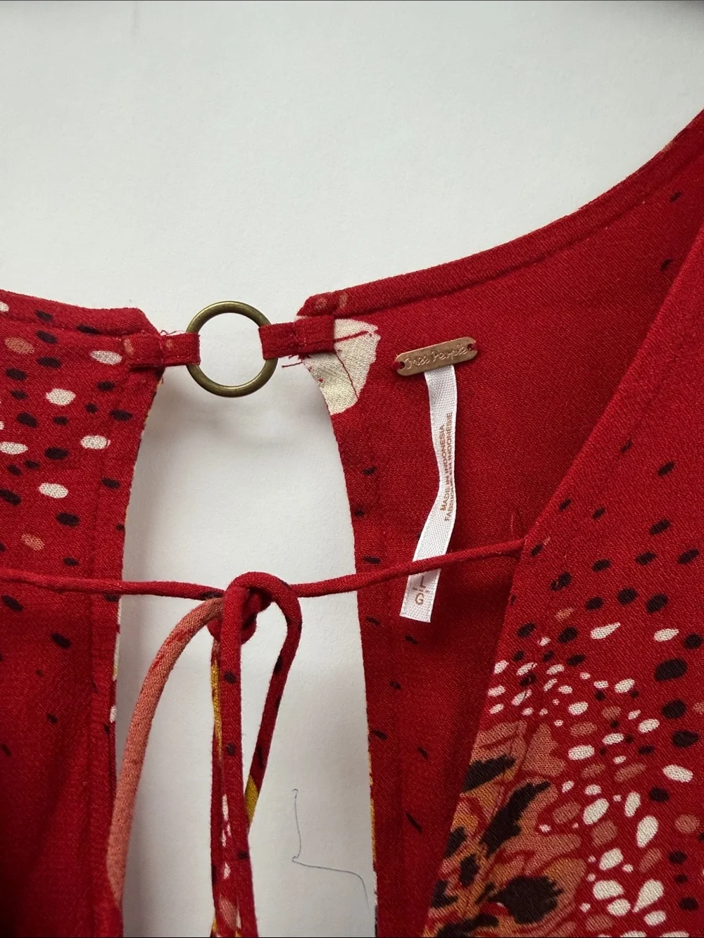 Free People Red Floral Tie-Front Mini Dress