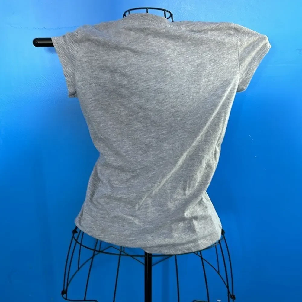 Disney Stitch Heather Gray Cap Sleeve T-Shirt Women’s Size Large – Cute Graphic