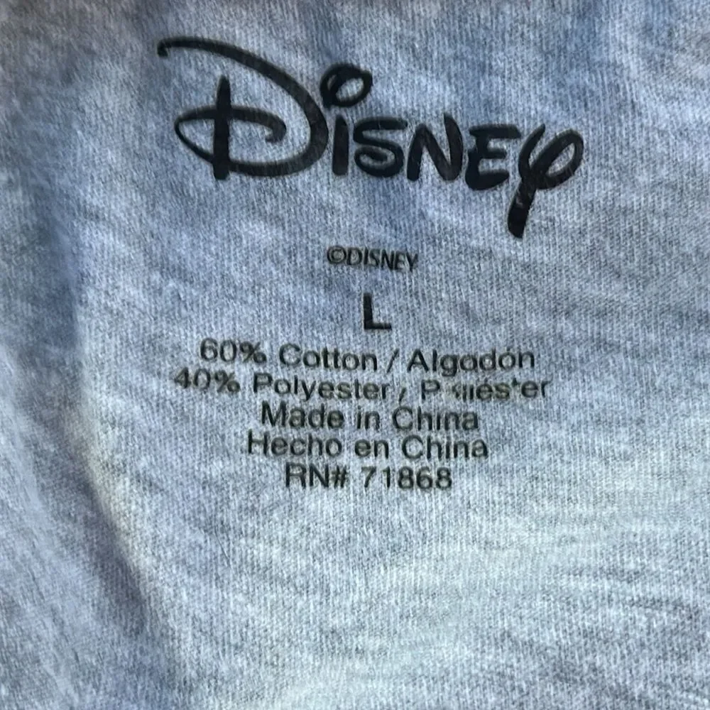 Disney Stitch Heather Gray Cap Sleeve T-Shirt Women’s Size Large – Cute Graphic