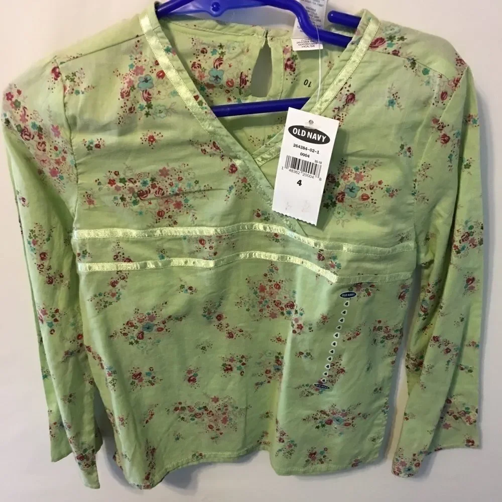 Old Navy Girl Blouse 4T Long Sleeve NWT